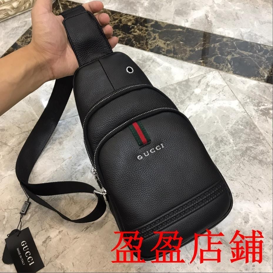 嘉盈二手/GUCCI/古馳男士超級新品單肩包 胸包腰包防割防水 防盜背包 側背包男包 斜背包 肩背包 胸包2122