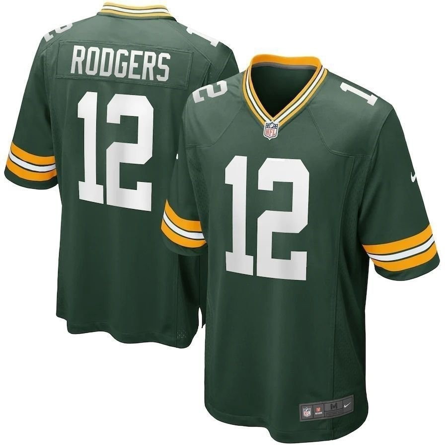 NFL運動美式Green Bay Packers橄欖球服12號Aaron Rodgers球衣