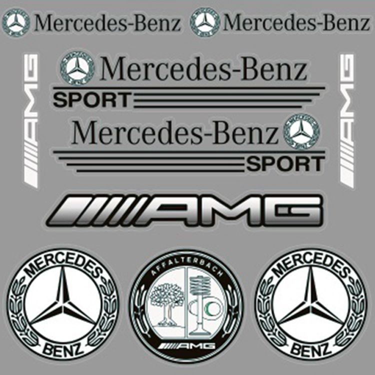 【爆款】Benz賓士 車標貼紙 適用於W204 CLA GLA C300 C250 C200 AMG儀錶臺中控裝飾貼車貼