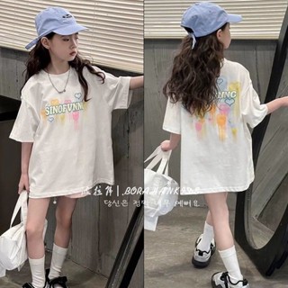 💕洋洋兒童店💕 女童短袖 女童上衣 波拉韓童裝女童短袖甜美T恤夏裝兒童休閒打底上衣小女孩熒光 兒童短袖 女童T恤