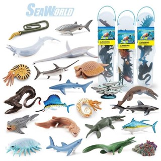 ✨甄選新品✨迷你模擬海洋魚類史前動物古海洋生物深海生物收納盒套裝模型擺件 兒童創意禮物h6🎇x6
