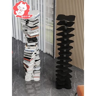 轉角書櫃 角落展示櫃 北歐螺旋書架書本收納架多層置物架落地旋轉鐵藝隱形書櫃