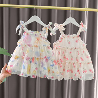 🎈臺灣出貨💥女寶寶夏季2024新款夏款裙子兒童夏款洋氣周歲禮服兒童夏款公主裙