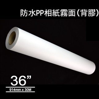 防水PP霧面背膠相紙/914mmX30m/支 背膠捲筒 防水合成紙