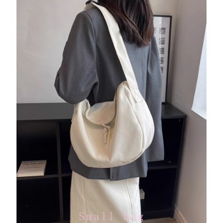 【小口袋】日系原廠拉鍊款簡約文藝帆布斜揹包大容量學生通勤百搭餃子包