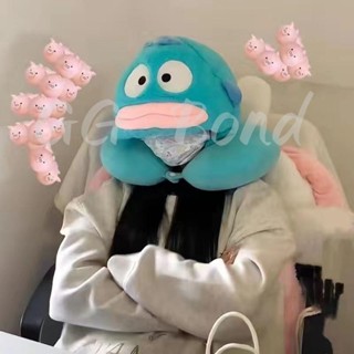 🔔臺灣出貨🔔可愛搞怪頭枕 家用旅行護頸頭枕 動漫卡通 魚怪漢頓連帽U型枕 午睡神器 旅行毛絨立體遮光枕 頸枕冬季