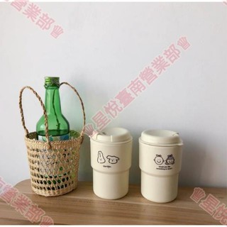 新竹出貨☍咖啡杯 韓國 ins風隨手杯 隨行杯 手拿咖啡杯 隨手隨身杯 環保咖啡杯超商咖啡杯 復古水杯 便攜水杯 保冰杯