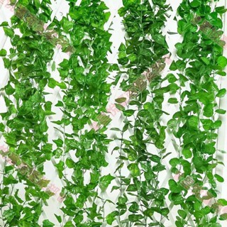 新竹出貨♕模擬葡萄葉12條 綠蘿葉 海堂葉 西瓜葉 藤條 藤蔓 仿真植物樹葉子 管道吊頂裝飾花藤 假花塑膠綠葉 纏繞花藤
