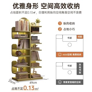 創意書架落地新款置物架多層收納架簡易家用客廳一體靠墻儲物書櫃-fred百貨