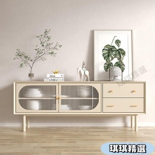 【熱銷】實木餐邊櫃簡約現代奶油ins風玄關櫃儲物櫃一體傢用極簡輕奢櫃子CHN