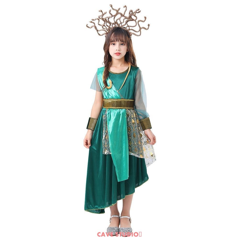 ♛熱賣cos 兒童萬圣節cosplay美杜莎古希臘神話故事電影人物角色扮演服裝
