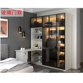 免運發貨 可代客組裝 興捷傢具 可訂製櫃 轉角書桌衣櫃一體 衣櫥 衣櫃 玻璃多功能衣櫃 組閤櫃 連體電腦桌 儲物櫃 衣櫥