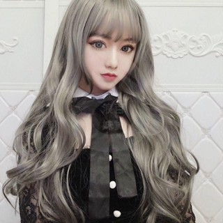 假髪套女全頭逼真長卷髪空氣劉海蓬鬆lolita全頭套古裝COS全套頭女裝大佬