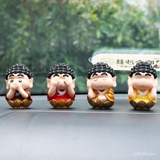 🌸特價新品🌸中式國風禪意Q版蠟筆小新手辦四不無相佛祖小新桌麵車載擺件禮物
