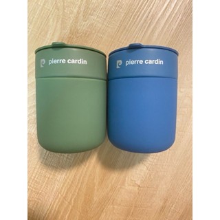 《簡單幸福》皮爾卡登 聖誕交換禮物 Pierre Cardin 陶瓷手拿杯 藍綠兩入為一組 隔熱矽膠 手感極好