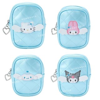 【現貨】小禮堂 【限購】Sanrio 三麗鷗 方形珠光皮質收納包 (水色Cupid) Kitty 酷洛米 大耳狗