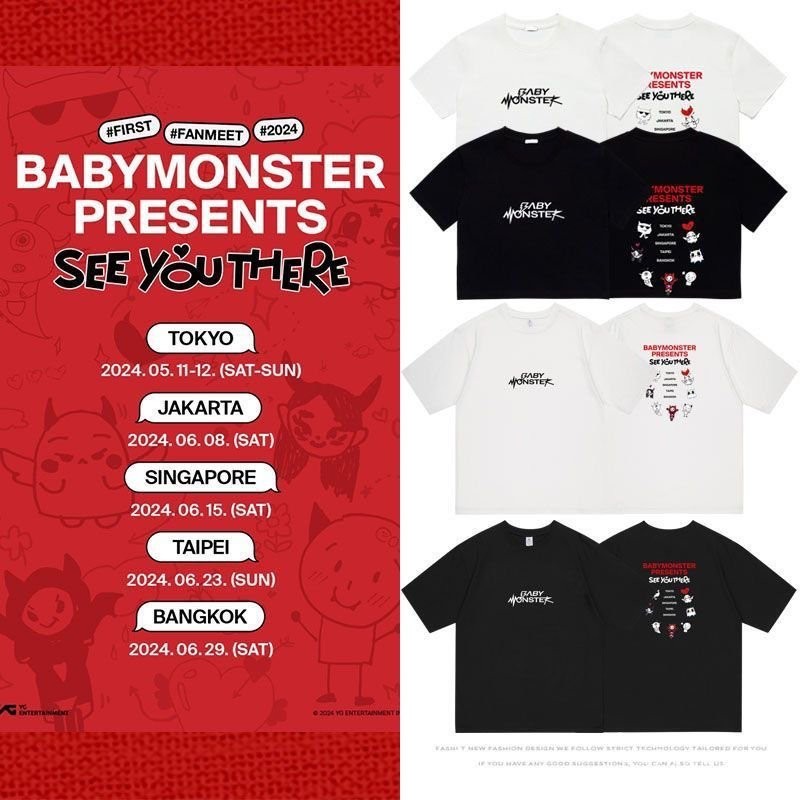 BABYMONSTER SEE YOU THERE スタッフ クルー Tシャツ see you 衣服的