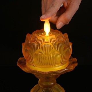 供佛燈 神明燈佛燈佛前供燈家用蓮花燈LED長明燈模擬蠟燭燈供佛電子電池寺廟佛具