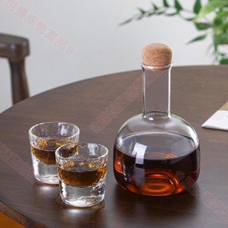 新竹出貨♕高硼矽玻璃醒酒器 玻璃咖啡壺 咖啡器具 玻璃冷水壺 紅酒具 玻璃杯 咖啡杯 木塞瓶 威士忌酒壺