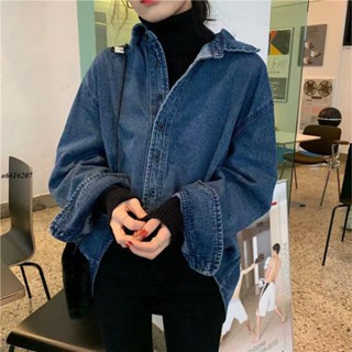 可穿至200斤~ 大碼襯衫 大碼女裝 大尺碼 春秋新款韓版大尺碼胖mm牛仔襯衫女長袖上衣設計感小眾百搭襯衫外套xx