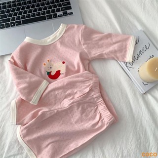 兒童呼吸棉家居服夏季男女童卡通純棉短袖短褲睡衣套裝寶寶空調服【COCO】