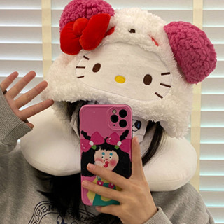 頸枕 U型枕 U型脖枕💕可愛貓咪毛絨連帽U型枕高鐵飛機旅行睡覺神器少女心掛脖護頸枕