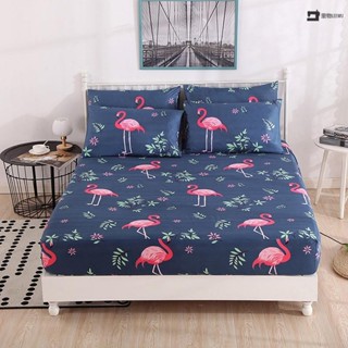🚛臺灣發出🚛水洗棉單人床包火烈鳥印花雙人床罩 柔軟親膚透氣 床笠 有鬆緊帶 柔軟親膚透氣 單人/雙人/加大床包 枕頭