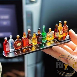 模擬迷你小酒瓶挪車牌 號碼停車牌二合一 個性diy組裝號碼牌 車載停靠牌 diy模擬迷你小酒瓶電話號碼牌 創意 模型