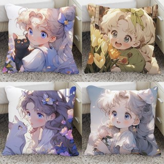 卡通抱枕 抱枕 枕頭✨可愛少女抱枕卡通手繪插畫ins抱枕房間宿舍客廳裝飾靠墊女生禮物