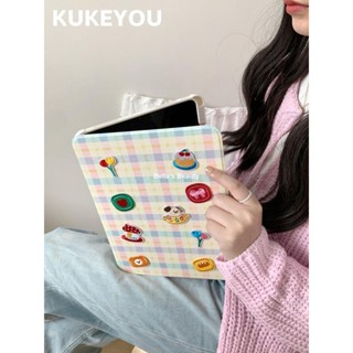 ipad保護殼 立體卡通刺繡適用iPadPro2024保護套Air6/5/4旋轉7/8/9亞克力13寸