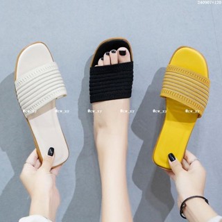 品質升級 StilettoShoes 平底涼拖鞋時尚針織一字✔型學生懶人拖✔