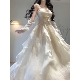【PE】洋裝 禮服 法式甜美氣質在逃公主裙大裙擺收腰吊帶連衣裙森係生日高階小禮裙