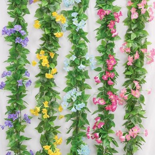 🔥福寶優選模擬牽牛花藤條裝飾塑膠花假花藤蔓吊頂空調管道纏繞遮擋喇叭花卉