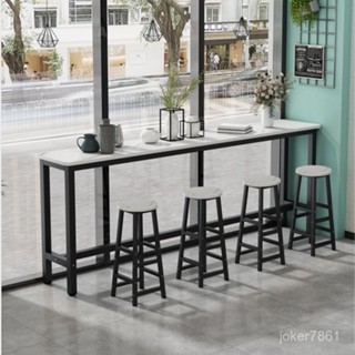 【廠商 免運】靠墻吧臺桌家用陽臺高腳桌餐廳酒吧奶茶店桌椅組閤長條桌隔斷窄桌