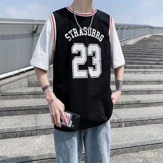 【優選好物】夏季假兩件男生籃球運動短袖T恤寬鬆ins韓版潮牌潮流休閒半袖上衣 2UB3