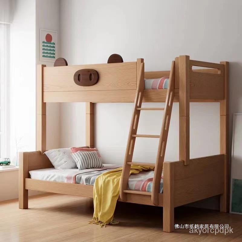 🔥廠傢直銷🔥全實木兒童床雙層床上下鋪大人兩層高低床現代簡約櫸木兩層子母床