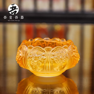 益達🔥熱賣促銷🔥✿供佛燈座✿熱賣 八吉祥琉璃蓮花小燭臺佛前用品家用供佛蠟燭臺座酥油燈燈盞 燈座