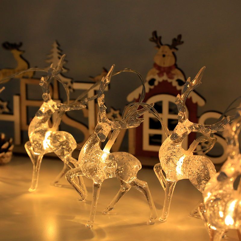 爆款 led彩燈串梅花鹿燈電池盒款圣誕節麋鹿庭院裝飾燈 聖誕節裝飾 派對用品 聖誕節佈置 掛飾 聖誕節吊飾