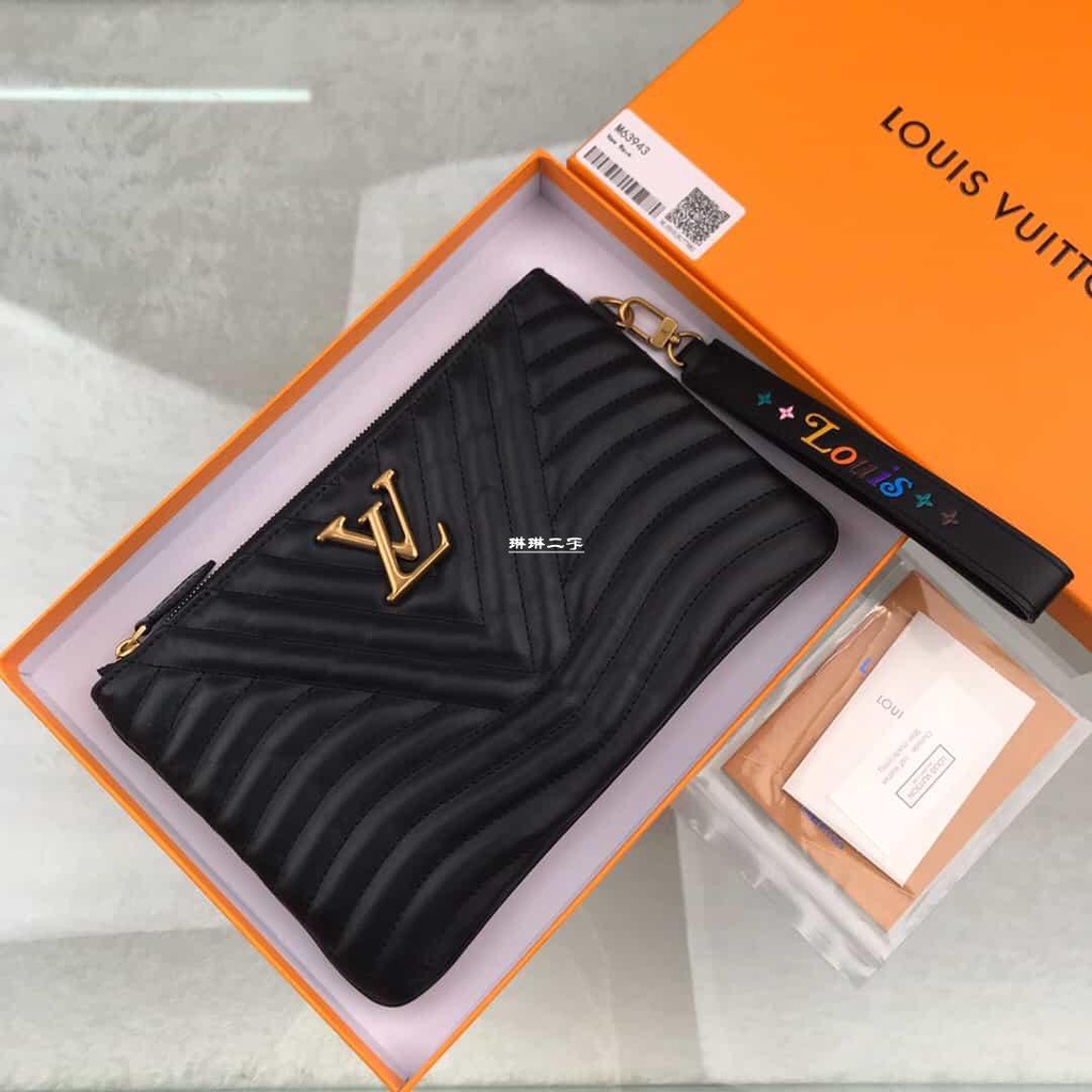 二手Louis Vuitton LV New Wave 拉鏈手拿包 M63943 水波紋