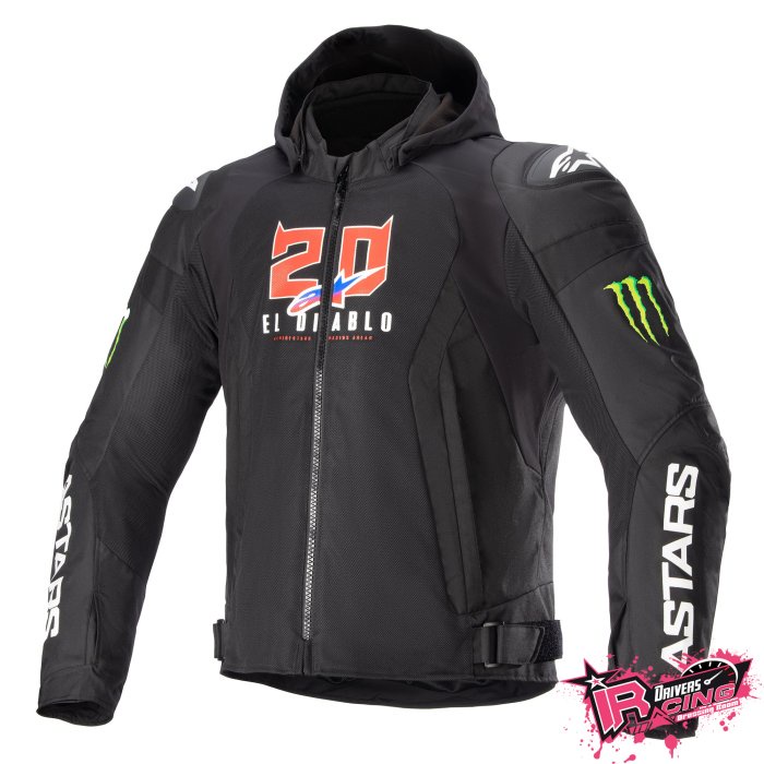 ♚賽車手的試衣間♚ Alpinestars® FQ20 Zaca Air Monster 黑/白 連帽 外套 防水 防摔