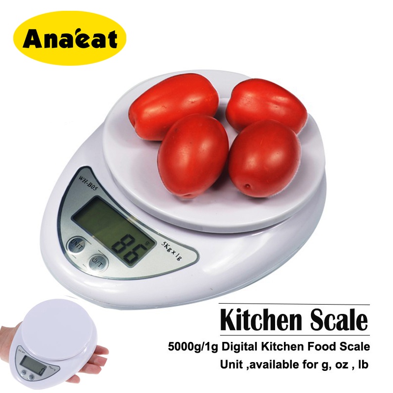 New Electronic Digital Kitchen Food Scale 5kg 5000g/1g Digit