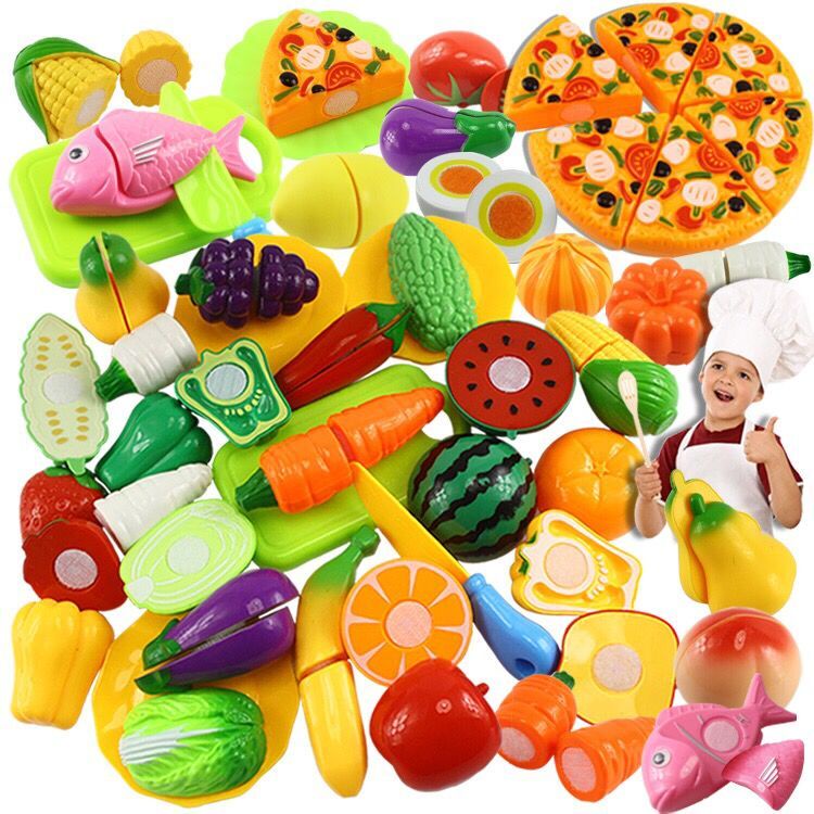 家家酒玩具 切切樂 切切樂玩具 切水果玩具 蔬菜切切樂兒童過家家仿真切水果玩具蔬菜披薩切切樂塑料玩具果套裝