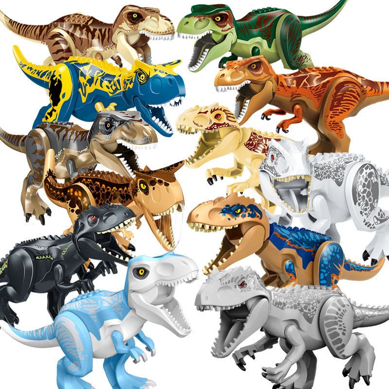 恐龍 人仔 變形恐龍玩具兼容樂高恐龍侏羅紀世界積木新款小顆粒益智拼裝男孩