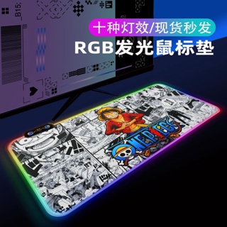 【客製化】海賊王 尼卡 魯夫 發光 RGB滑鼠墊 滑鼠墊加大 辦公桌墊 電腦桌墊 鼠墊 防滑 防水桌墊 鎖邊 滑鼠桌墊