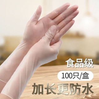 【限時優惠💥】一次性PVC加長手套女洗頭髮廊專用透明軟防水傢務餐飲美容橡膠薄 VRQM