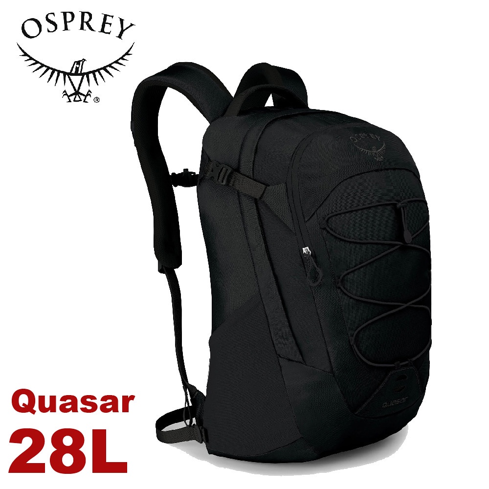 【OSPREY 美國 Quasar 28L多功能背包《黑》】城市休閒筆電背包/旅行/健行/工作背包