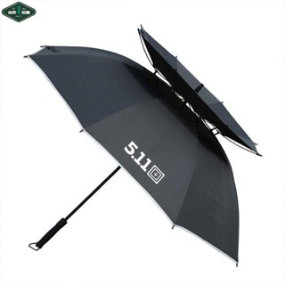 臺灣-熱銷 511雨傘軍工防暴雨防曬全自動防風雙層車用晴雨傘長柄車用加固傘