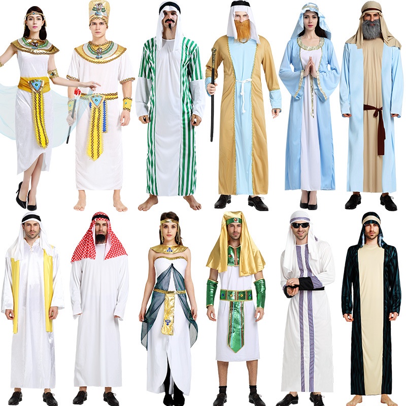 【萬聖節COS服飾】萬聖節服裝古埃及男阿拉伯沙特迪拜長袍牧羊人衣服 KVYS