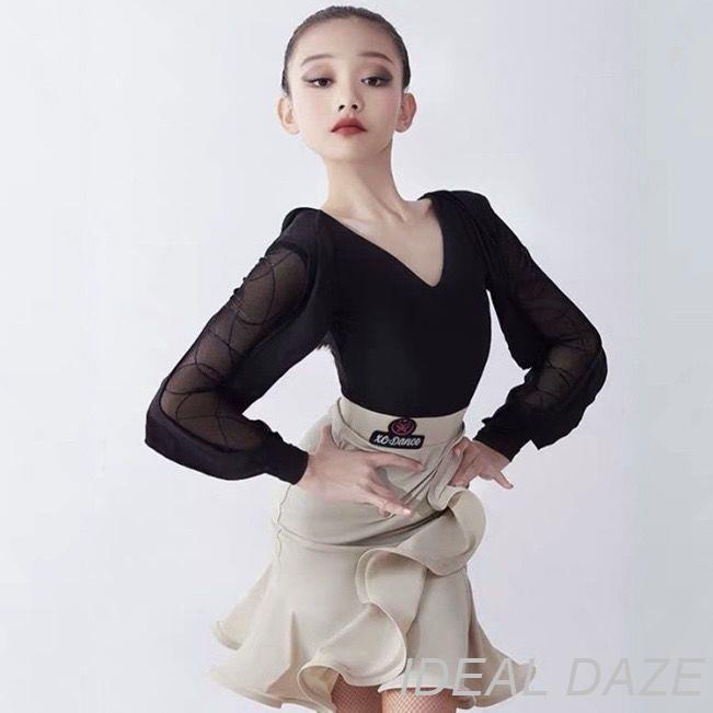 CX 免運國標舞衣 兒童表演服 兒童舞蹈裙 拉丁舞表演服 舞蹈連身裙 拉丁舞衣 2022新款拉丁舞練功