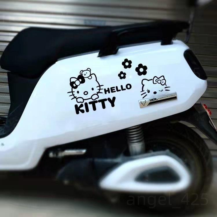桃園出貨 卡通車貼紙Kitty貓鏤空可愛拉花機車摩托裝飾貼紙